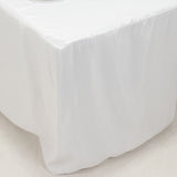 6ft White Open Back Fitted Polyester Rectangle Tablecloth, Trade Show Table Cover