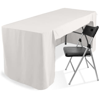 <h3 style="margin-left:0px;"><strong>White Open Back Fitted Rectangular Tablecloth - A Perfect Choice for Trade Shows and Events</strong>