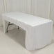 6ft White Open Back Fitted Polyester Rectangle Tablecloth, Trade Show Table Cover