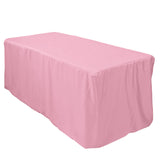 Pink Fitted Polyester Rectangle Tablecloth 6ft Table Cover For 72x30inch Tables