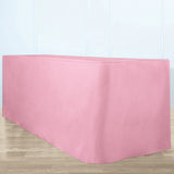 Pink Fitted Polyester Rectangle Tablecloth 6ft Table Cover For 72x30inch Tables