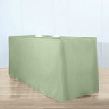 6FT Sage Green Fitted Polyester Rectangular Table Cover