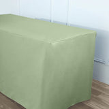 6FT Sage Green Fitted Polyester Rectangular Table Cover