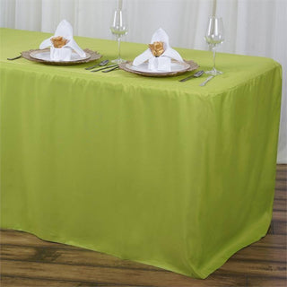 6 FT Polyester Fitted Rectangle Tablecloth