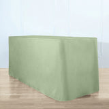 6FT Sage Green Fitted Polyester Rectangular Table Cover