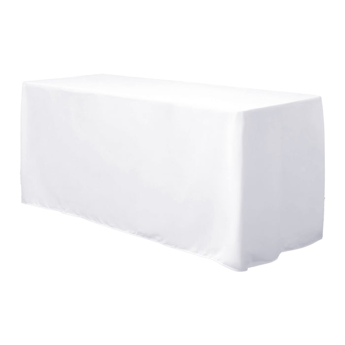 6FT Fitted WHITE Wholesale Polyester Table Cover Wedding Banquet Event Tablecloth