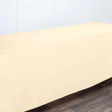 Fitted Polyester 96"x30" Rectangle Tablecloth Beige - Durable and Easy to Maintain Table Cover