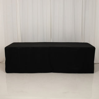 <h3 style="margin-left:0px;"><strong>Durable Black Fitted Polyester Rectangle Tablecloth 8ft</strong>