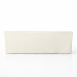 Beige outdoor furniture cover on a white background