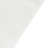 8ft White Open Back Fitted Polyester Rectangle Tablecloth