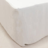 8ft White Open Back Fitted Polyester Rectangle Tablecloth