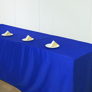 Unleash Your Creativity with the 8ft Royal Blue Fitted Polyester Rectangular Table Cover
