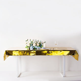 Enhance Your Event with the Gold Metallic Foil Rectangle Tablecloth