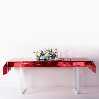 Make a Statement with the Red Metallic Foil Tablecloth