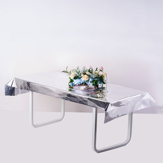 Add a Touch of Elegance with the Silver Metallic Foil Tablecloth