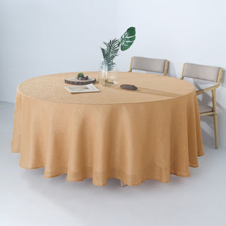 Elegant and Natural: 108" Natural Seamless Linen Round Tablecloth