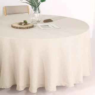 Wrinkle Resistant Beige Tablecloth for Hassle-Free Events