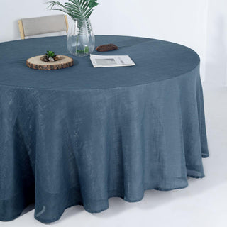 Experience Unmatched Elegance with the 120" Blue Seamless Round Tablecloth