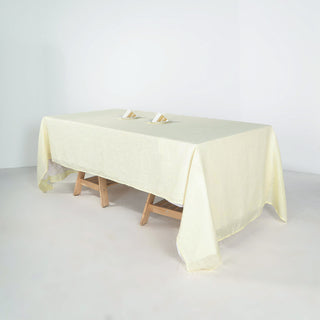 Elegant Ivory Seamless Rectangular Tablecloth