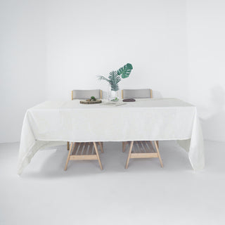 Wrinkle Resistant White Seamless Rectangular Tablecloth for a Perfectly Polished Look