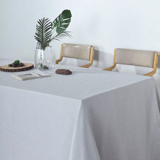 Elegant Silver Seamless Rectangular Tablecloth