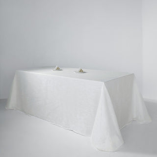 White Seamless Rectangular Tablecloth for Elegant Events
