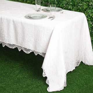 Elegant White Lace Tablecloth for a Timeless Event Decor