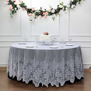 Premium Lace White Round Seamless Tablecloth