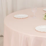 Blush Seamless Lamour Satin Round Tablecloth - 108inch