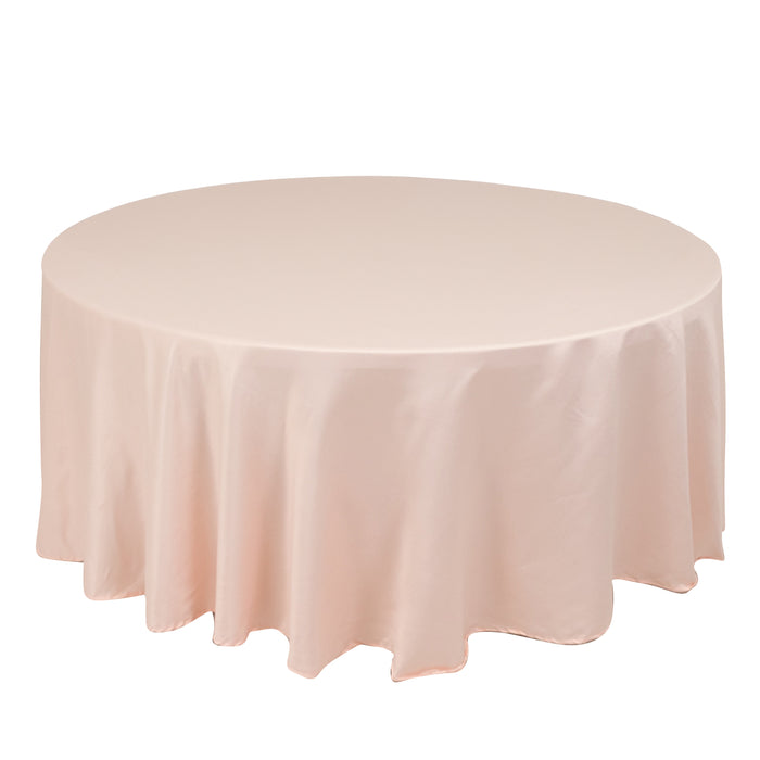 Blush Seamless Lamour Satin Round Tablecloth - 108inch