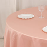 Dusty Rose Seamless Lamour Satin Round Tablecloth - 108inch