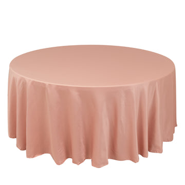 108" Dusty Rose Seamless Lamour Satin Round Tablecloth