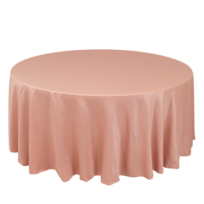 Dusty Rose Seamless Lamour Satin Round Tablecloth - 108inch