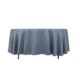 108inch Dusty Blue Seamless Lamour Satin Round Tablecloth