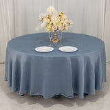 108inch Dusty Blue Seamless Lamour Satin Round Tablecloth