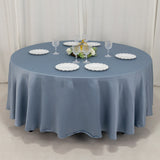 108inch Dusty Blue Seamless Lamour Satin Round Tablecloth