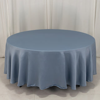 <h3 style="margin-left:0px;"><strong>Effortless Elegance with the Dusty Blue Lamour Satin Round Tablecloth</strong>