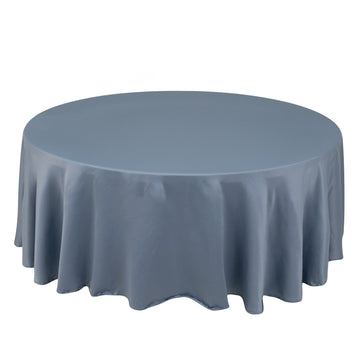 108" Dusty Blue Seamless Lamour Satin Round Tablecloth