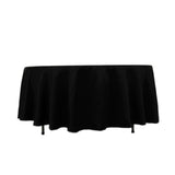 Black Seamless Lamour Satin Round Tablecloth - 108inch