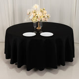 Black Seamless Lamour Satin Round Tablecloth - 108inch