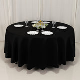 Black Seamless Lamour Satin Round Tablecloth - 108inch