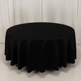 Black Seamless Lamour Satin Round Tablecloth - 108inch