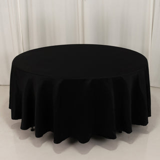 <h3 style="margin-left:0px;"><strong>Effortless Elegance with the Black Lamour Satin Round Tablecloth</strong>