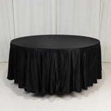 108" Black Lamour Satin Round Tablecloth