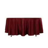 Burgundy Seamless Lamour Satin Round Tablecloth - 108inch