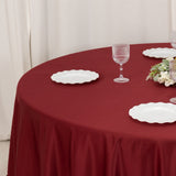 Burgundy Seamless Lamour Satin Round Tablecloth - 108inch