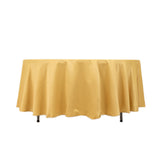 108inch Champagne Seamless Lamour Satin Round Tablecloth