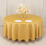 108inch Champagne Seamless Lamour Satin Round Tablecloth