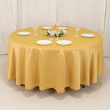 108inch Champagne Seamless Lamour Satin Round Tablecloth