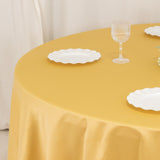 108inch Champagne Seamless Lamour Satin Round Tablecloth